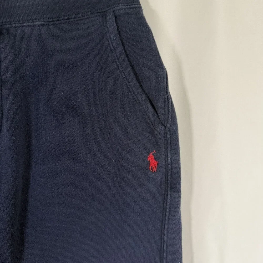 Polo Ralph Lauren Joggers Boys Large 14 16 Blue Drawstring Pockets Cotton Blend